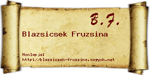 Blazsicsek Fruzsina névjegykártya